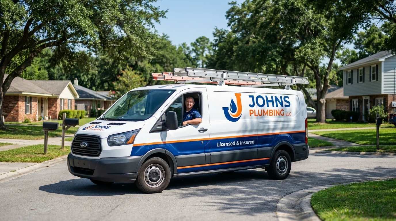 Johns Plumbing LLC service van in Gibbon, NE