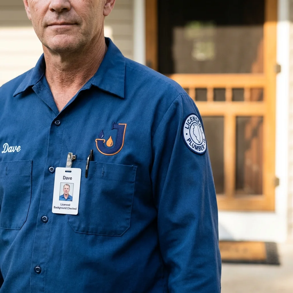 Licensed plumber showing ID badge in Gibbon, NE