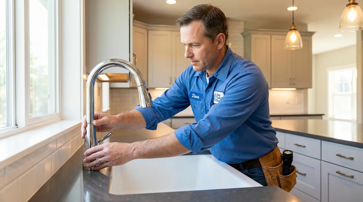 Kitchen faucet installation by Johns Plumbing LLC in Gibbon